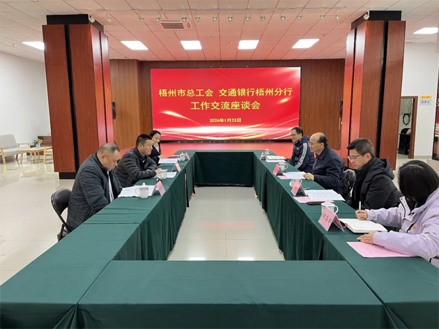“工”聚合力，“交”融發(fā)展丨市總工會與交通銀行梧州分行深化工作交流